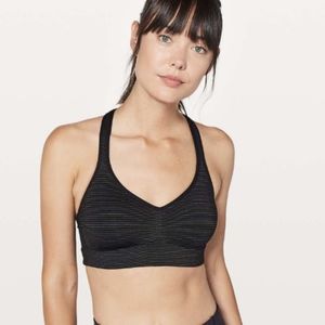 Lululemon Speed Up Bra Anti-Stink Black with gold stripe
